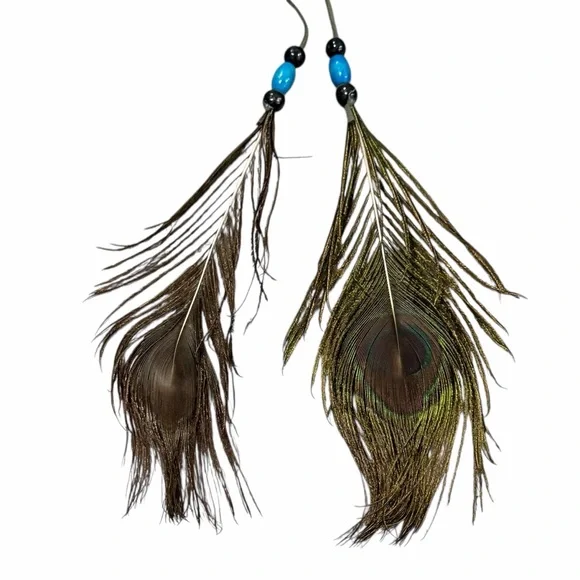 Handmade Sage Green Peacock Feather Hanging Dreamcatcher - Picture 14 of 14